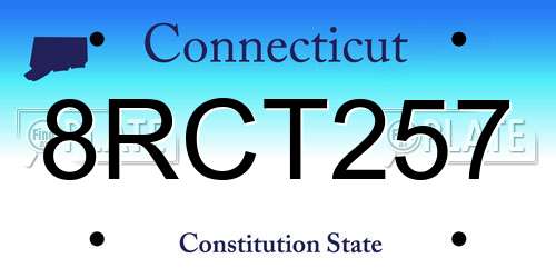 8RCT257 Connecticut License Plate