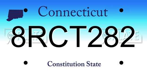 8RCT282 Connecticut License Plate