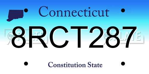 8RCT287 Connecticut License Plate