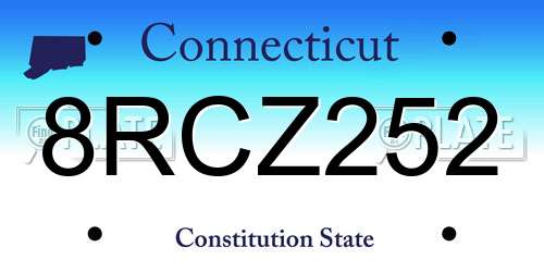 8RCZ252 Connecticut License Plate