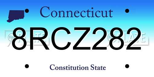 8RCZ282 Connecticut License Plate