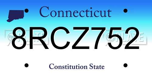 8RCZ752 Connecticut License Plate