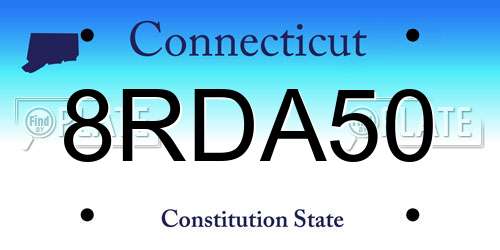 8RDA50 Connecticut License Plate