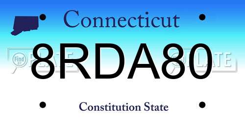 8RDA80 Connecticut License Plate