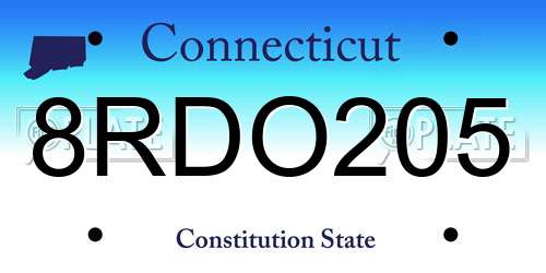 8RDO205 Connecticut License Plate