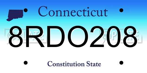 8RDO208 Connecticut License Plate