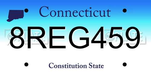 8REG459 Connecticut License Plate