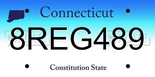 8REG489 Connecticut License Plate