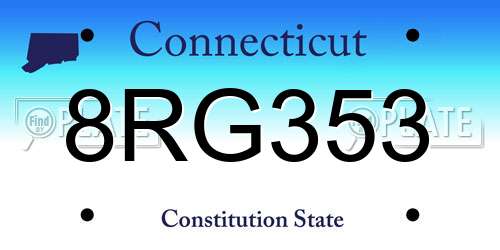 8RG353 Connecticut License Plate
