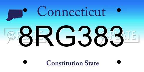 8RG383 Connecticut License Plate