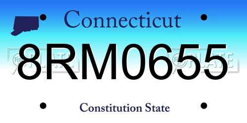 8RM0655 Connecticut License Plate