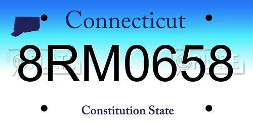 8RM0658 Connecticut License Plate