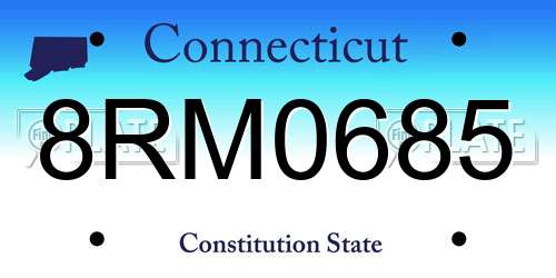 8RM0685 Connecticut License Plate