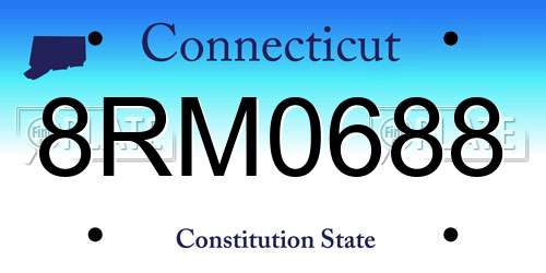 8RM0688 Connecticut License Plate