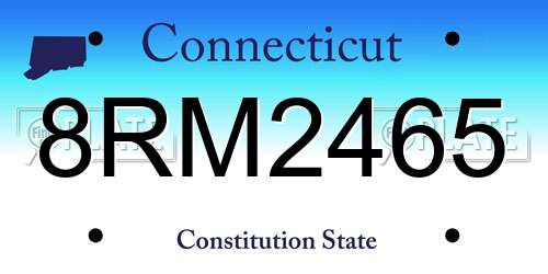 8RM2465 Connecticut License Plate