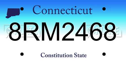 8RM2468 Connecticut License Plate