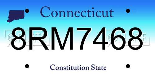 8RM7468 Connecticut License Plate