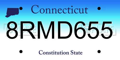 8RMD655 Connecticut License Plate