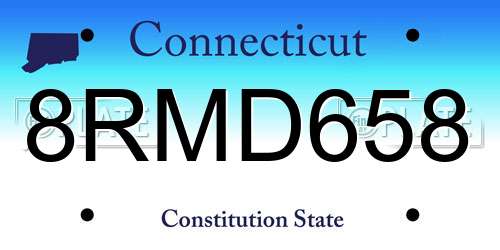 8RMD658 Connecticut License Plate