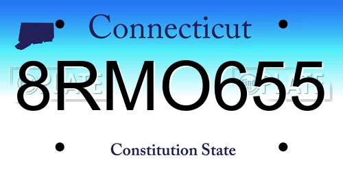 8RMO655 Connecticut License Plate
