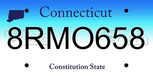 8RMO658 Connecticut License Plate