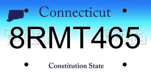 8RMT465 Connecticut License Plate