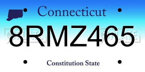 8RMZ465 Connecticut License Plate