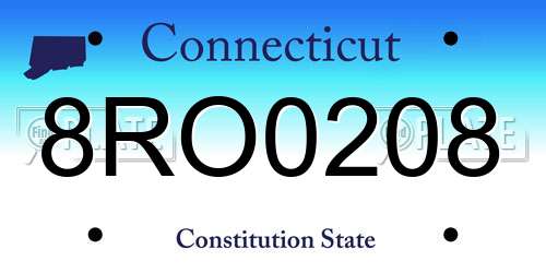 8RO0208 Connecticut License Plate