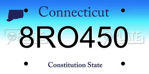 8RO450 Connecticut License Plate