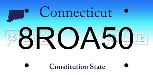 8ROA50 Connecticut License Plate