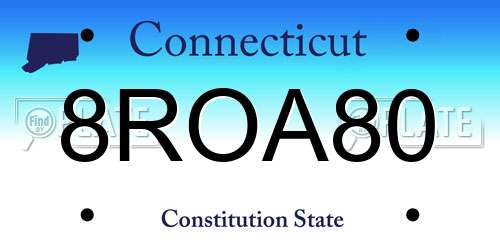 8ROA80 Connecticut License Plate
