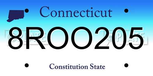 8ROO205 Connecticut License Plate