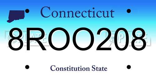 8ROO208 Connecticut License Plate