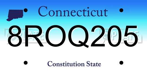 8ROQ205 Connecticut License Plate