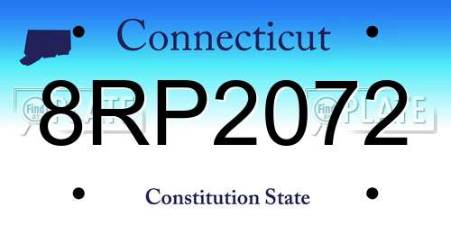 8RP2072 Connecticut License Plate