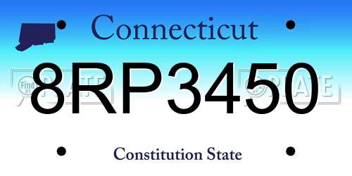 8RP3450 Connecticut License Plate