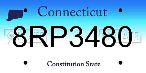 8RP3480 Connecticut License Plate