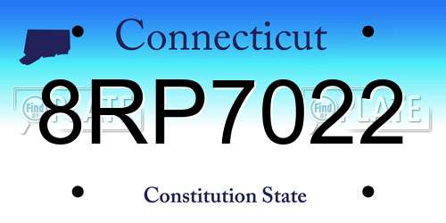 8RP7022 Connecticut License Plate