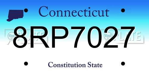 8RP7027 Connecticut License Plate