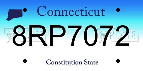 8RP7072 Connecticut License Plate