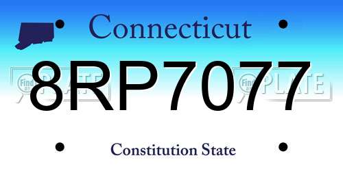 8RP7077 Connecticut License Plate