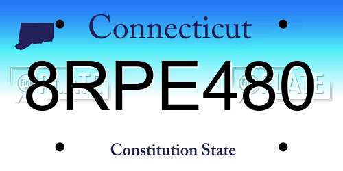 8RPE480 Connecticut License Plate