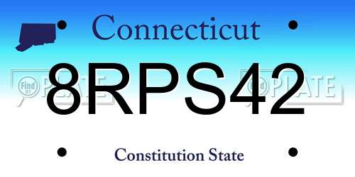 8RPS42 Connecticut License Plate
