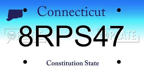 8RPS47 Connecticut License Plate