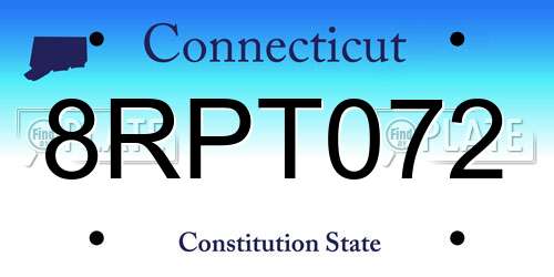 8RPT072 Connecticut License Plate
