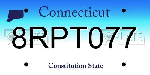 8RPT077 Connecticut License Plate