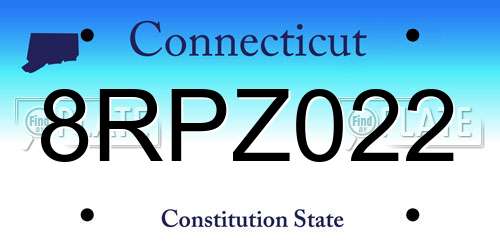 8RPZ022 Connecticut License Plate