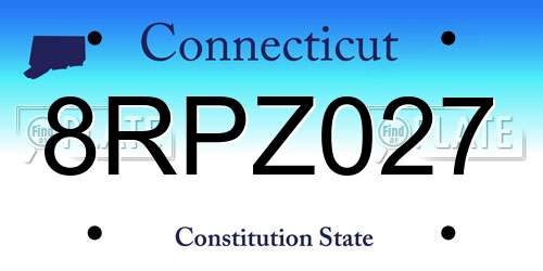 8RPZ027 Connecticut License Plate