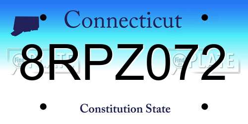 8RPZ072 Connecticut License Plate