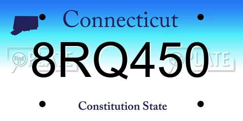 8RQ450 Connecticut License Plate